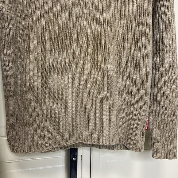 Abercrombie & Fitch Men's Muscle Pullover 1/4 Zip Tan Khaki Sweater Size XL Knit - Picture 3 of 11